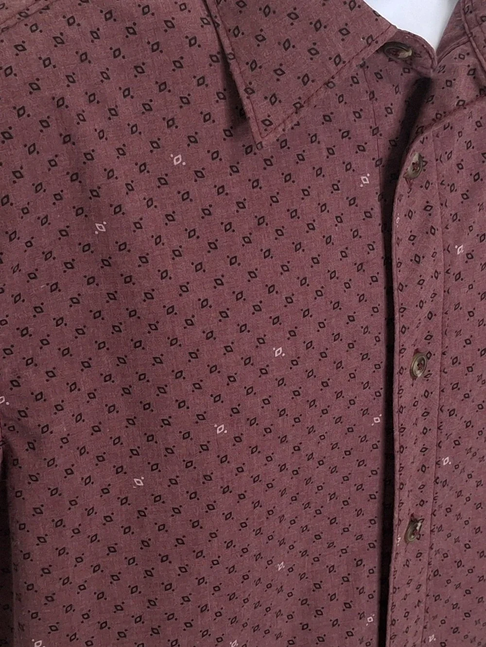 The North Face Men's Short-Sleeve Button-Down Shirt in Burgundy Microprint
